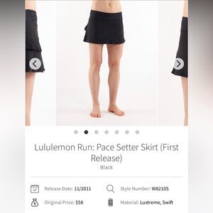 lululemon athletica Black Mini Skirt